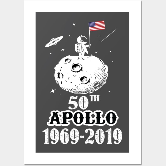 Apollo 11 50th Anniversary TShirt, Apollo 11 Moon Landing 50th Anniversary Wall Art by haniyuosof